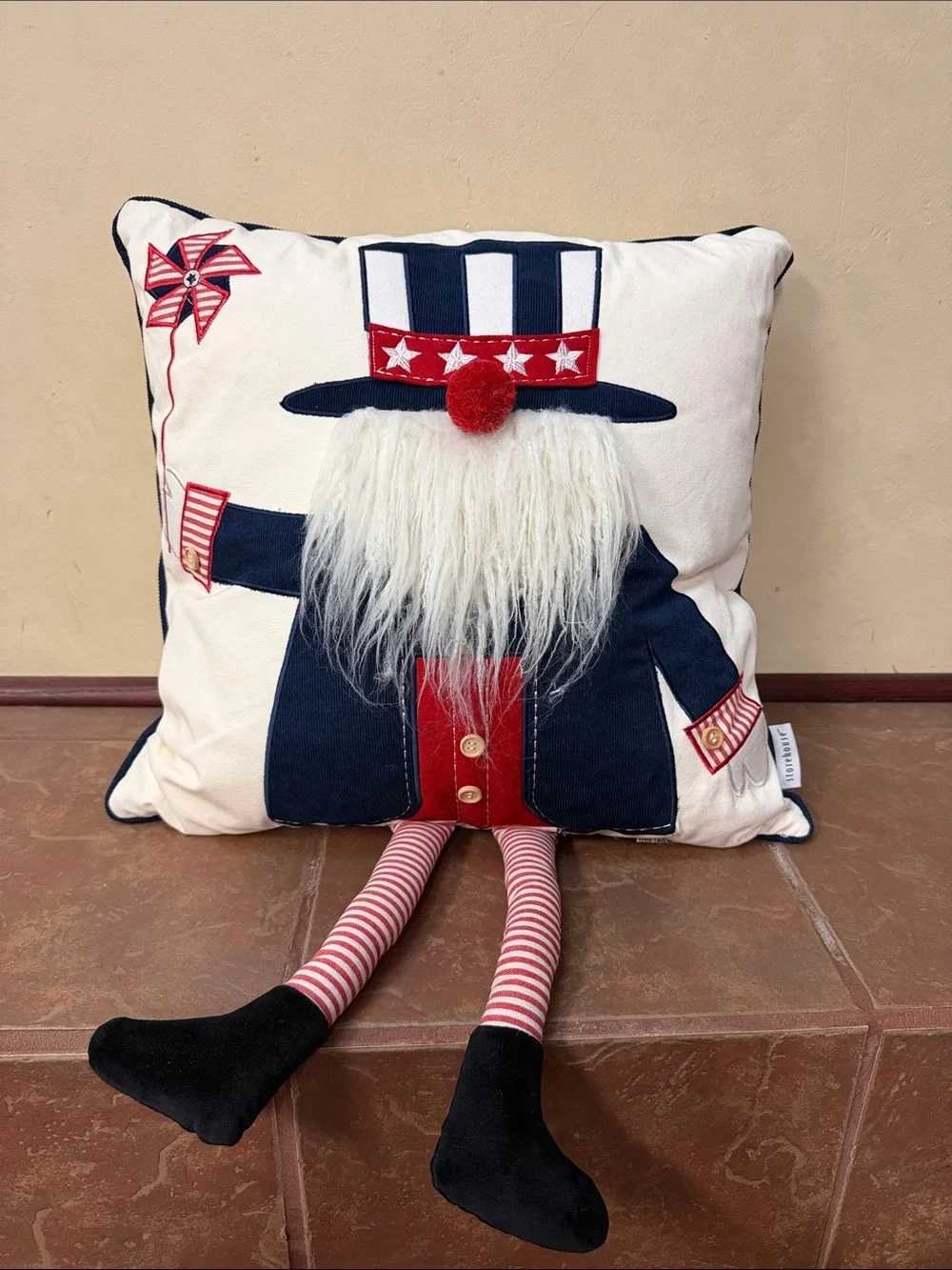 Americana Gnome patriotic decorative pillow by the home decor brand Storehouse